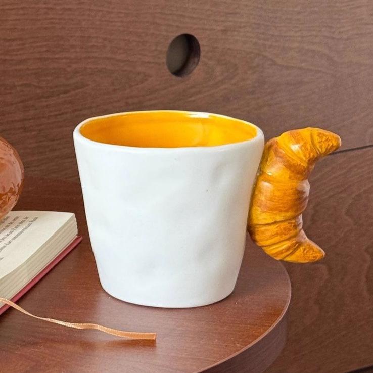 Glasses Shoes Bread Tableware French Ins Ceramic Croissants Mugs Ceramic Cups Household Water Cups Breakfast Cups Coffee Cups