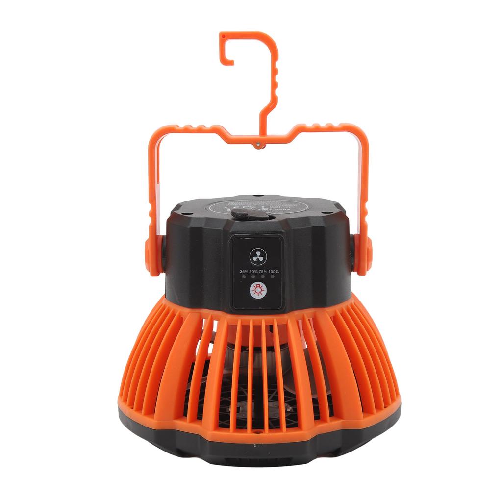 Outdoor Tent Fan Remote Control Hangable Fan with LED Light Battery Operated USB Rechargeable Fan