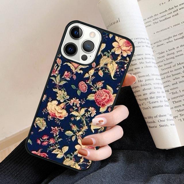 Elegant Vintage Floral Rose Phone Case Back Cover for iPhone 17 Air 16 15 14 13 11 12 Pro Max Plus Fundas Coque