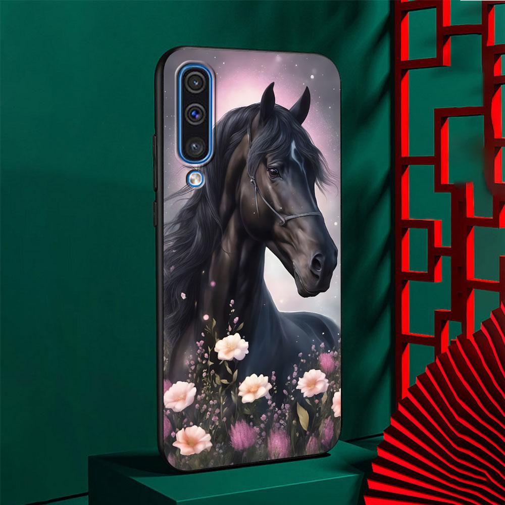Horse Case for Samsung Galaxy A10s A50 A50s A02s A03s A20 A30 A20e A70 A70s A20s A30s A10 A40 A04 A04s A03 TPU Black Phone Cover