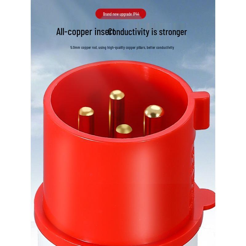 3/4/5 Pin Waterproof Aviation Connector, 32A, Three-Phase, Male & Female, Non-Explosion-Proof