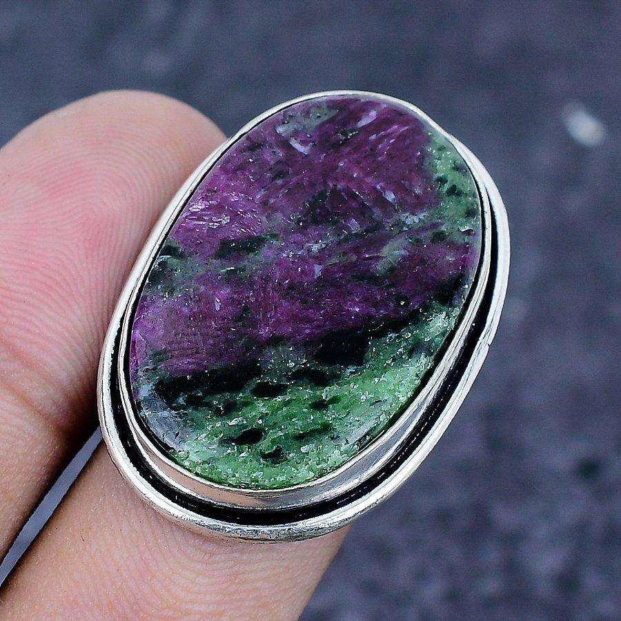 Ruby Zosite Gemstone 925 Sterling Silver Jewelry Ring Size 7