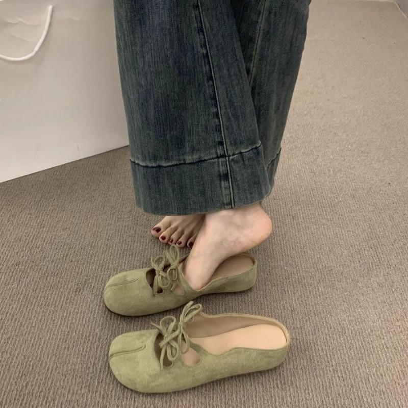 Baotou bow height increase half slippers women wear summer new retro Mary platform single shoes