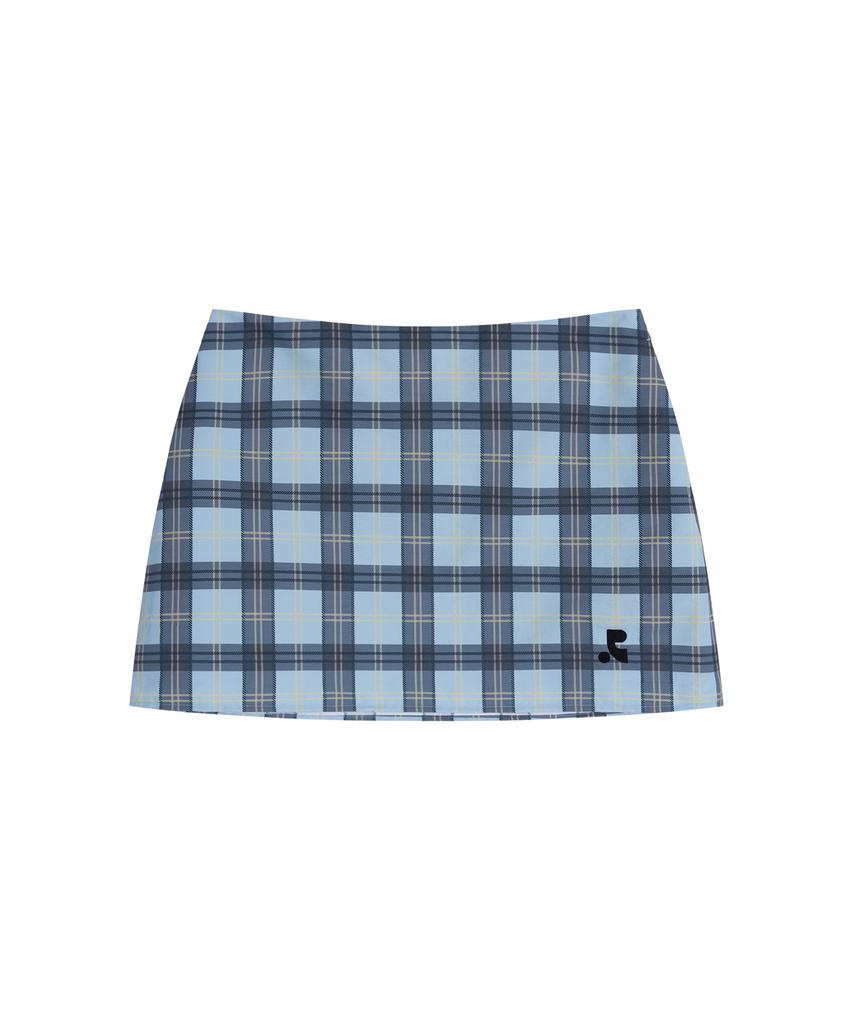 REST&RECREATION Rr Check Mini Skirt - Sky Blue
