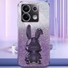 For Xiaomi Redmi Note 13 Pro 5G/Poco X6 5G Phone Case Lovely Rabbit PC+TPU Pull-out Kickstand Cover