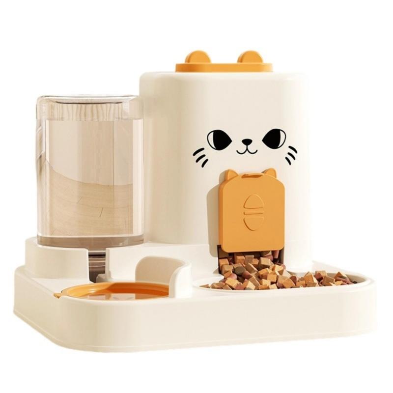Cats Dog Feeding Station Leak Proof Water Fountains System Detachable Dish Anti Slip Base Design