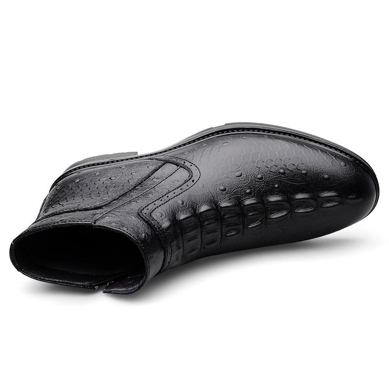 Comfortable Men's Genuine Leather Business Ankle Boots Casual Leather Shoes Fashion Chelsea Boots Leisure Walk High Top Shoes