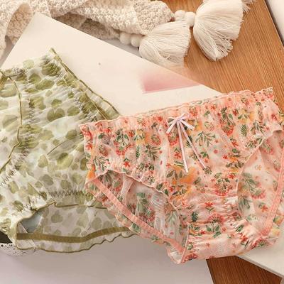 Mesh floral frische mädchen spitze sexy unterwäsche reine desire süße atmungs mittlere taille frauen dreieck Höschen