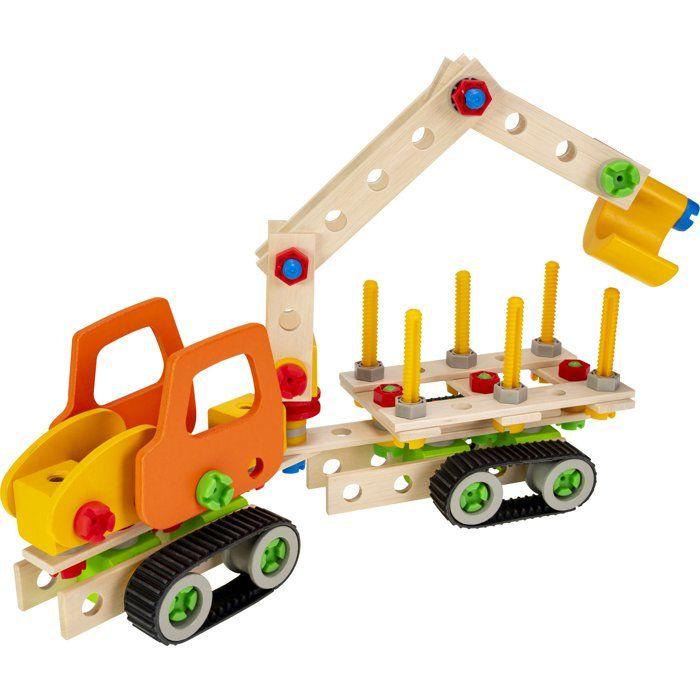 HEROS Constructor - Pelleteuse à construire - En bois 100 % certifié FSC® - 170 pièces - Dès 6 ans