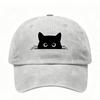 Small Black Cat Print Retro Street Feng Shui Wash Men and Women Baseball Cap Casual Outdoor Sun Hat