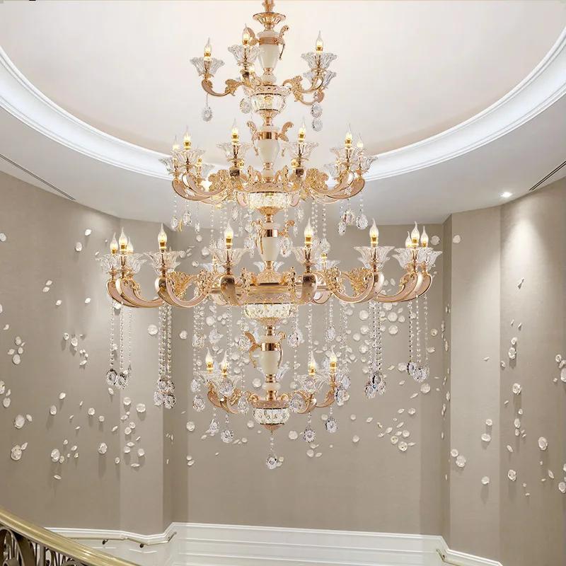 Modern European Crystal Metal Chandelier Luxury Light Classical Lamp Lustre Vintage Luminaire Living Room Dinning Bedroom
