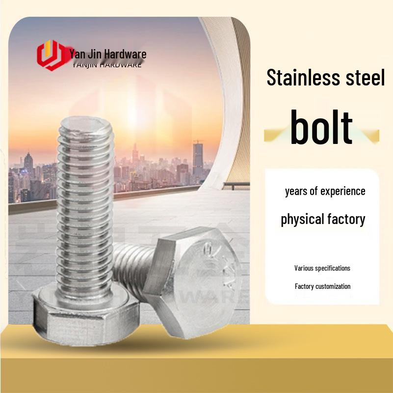 Stainless Steel Hex Head Galvanized Screw, Full Thread Bolt Set 201/304/316