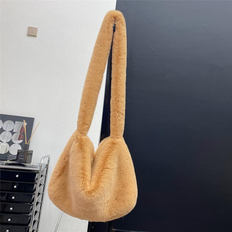 Nepbont Tote Bag voor Dames Winter Pluche Schoudertas Pluizige Messenger Bag Vrouwen Zachte Pluizige Handtassen Shopper Bucket Hobo Bag MIT