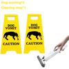Funny Cat Vomit Sign with Mini Cleaning Mop Novelty Gag Caution Vomit Sign Gifts Warning Sign Decoration Suitable Pet Owners