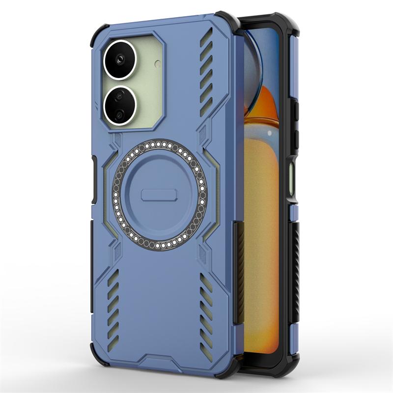 Shockproof Armor Case For Xiaomi Redmi 13C Magnetic Adsorption Wireless Charge Cover Redmi 13C Case For Redmi 13C Case 6.74 Inch