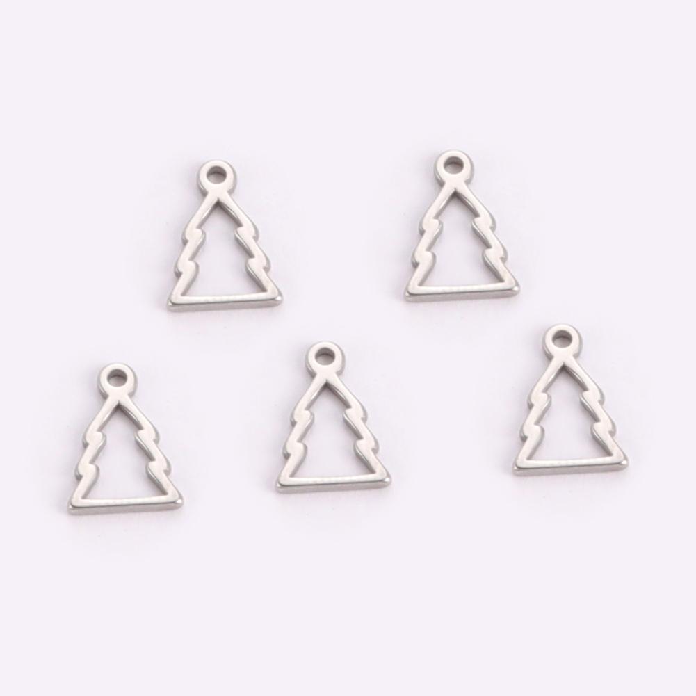 Teamer 5pcs/lot Stainless Steel Charms for Jewelry Making DIY Halloween Pendant for Bracelet Ghost Bell Trees Charm 2026 new