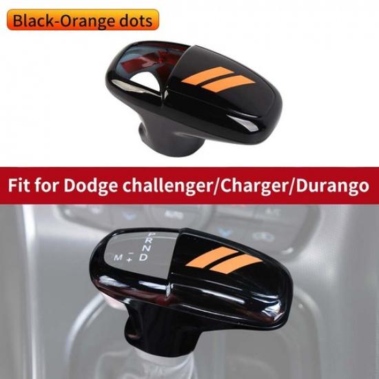 Center Gear Shifter Control Knob Cover for Challenger Charger 2015+ Black&Orange