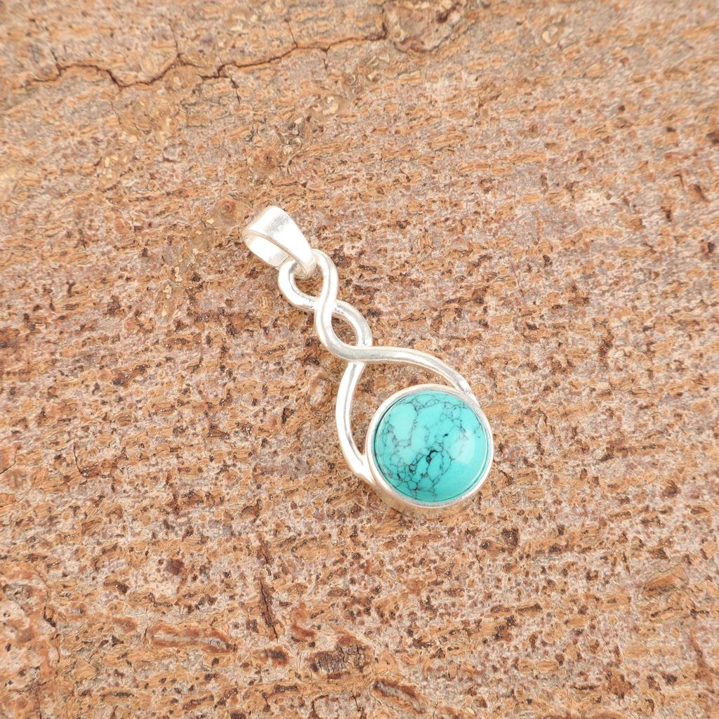 Blue Turquoise Handmade Gemstone Pendant , 925 Solid Sterling Silver Bohemian Jewelry Necklace, Attractive Silver Pendant Gift For Wife