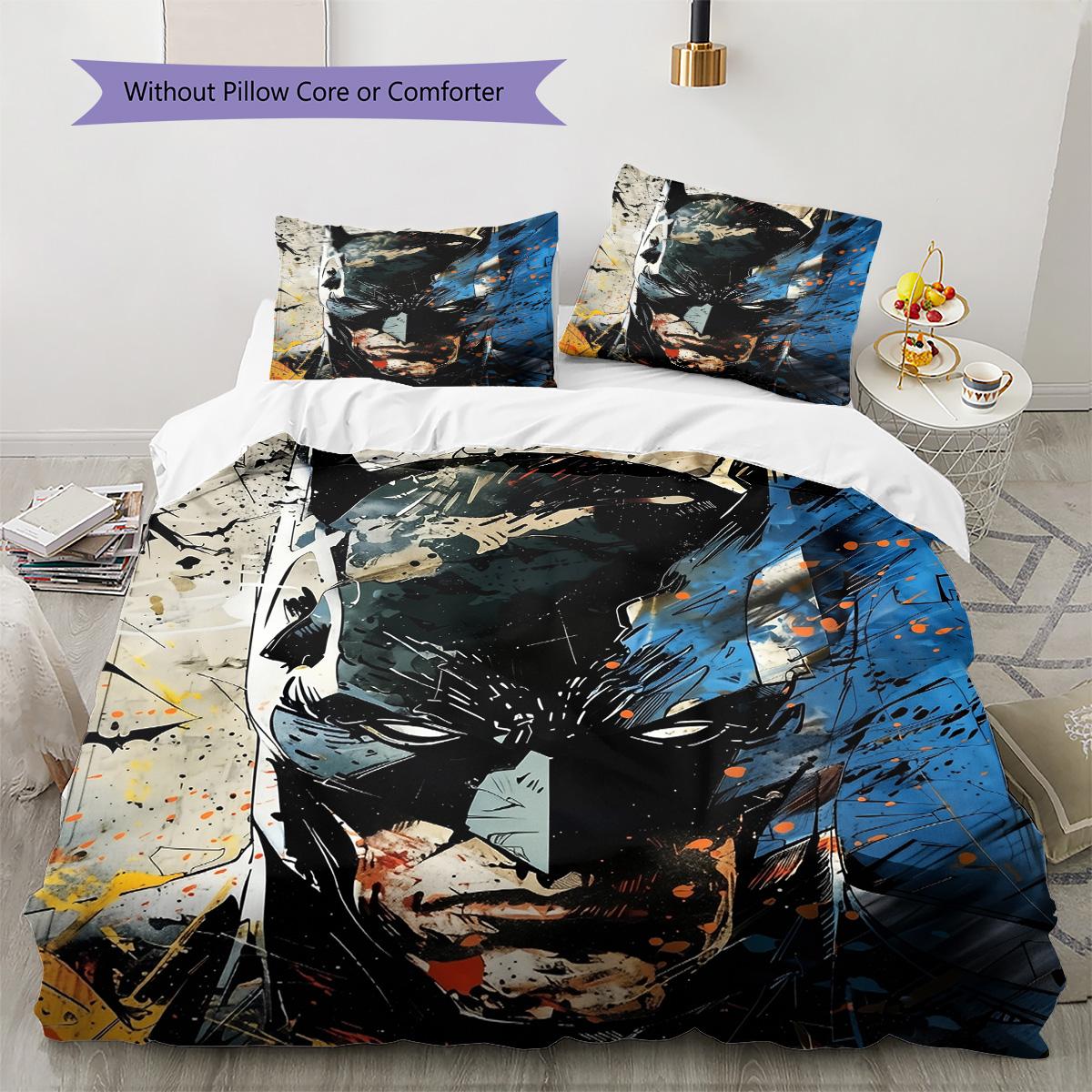 

Batman Bedding Set, 1 Duvet Cover & 2 Pillowcases, Soft Home Decor, Ideal Gift for Fans 135x200cm