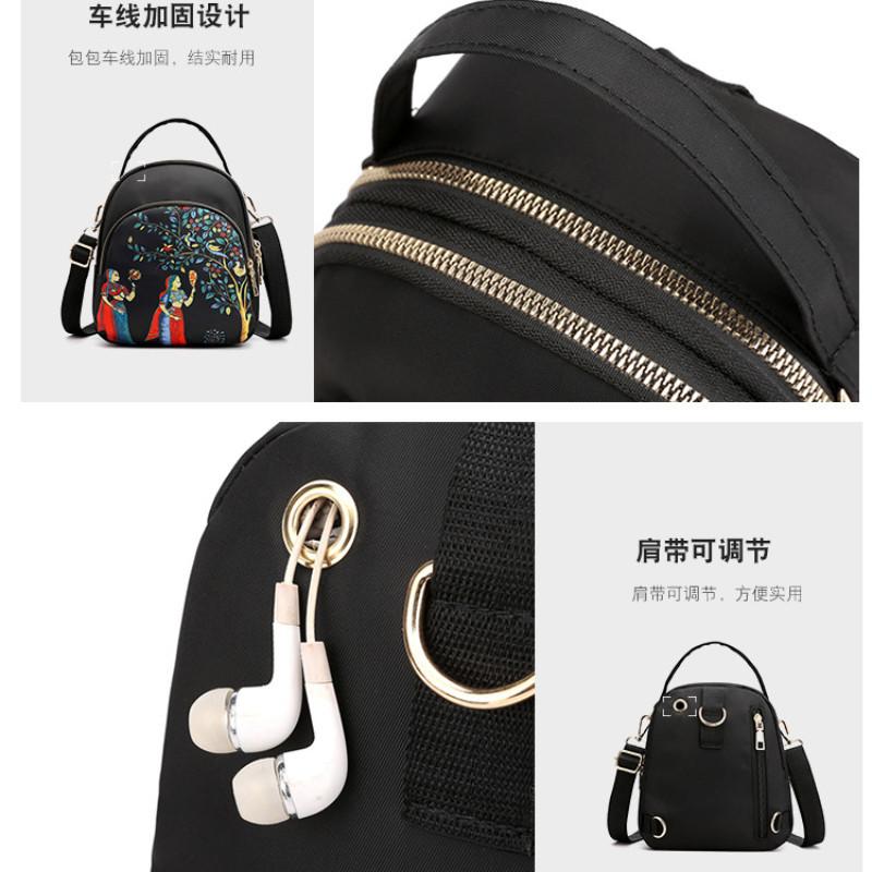 Ladies Shoulder Multi-Purpose Mini Small Backpack Oxford Cloth Messenger Bag