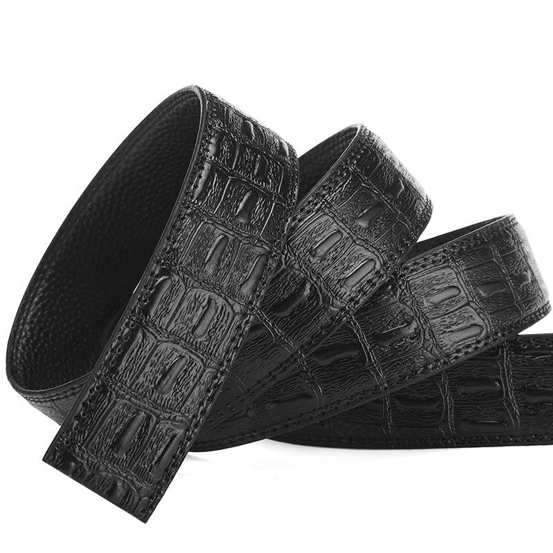 Explosive Men'S 3.5Cm Leather Self-Buckle Belt With High-End Melon Seed Pattern Slacks Belt