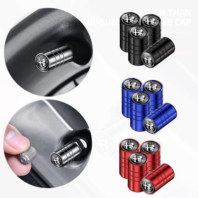 For Aluminum Alloy Car Tire Valve Cap Auto Wheel Accessories For Giulietta Mito 159 Giulia Stelvio 156 147 Tonale