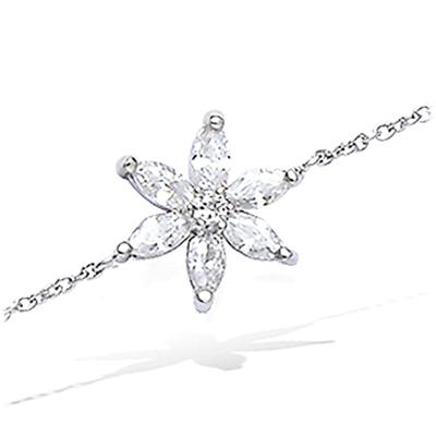 [K6636] - Silver Bracelet 'Flora' Silver White (rhodium-plated) - 13 Mm