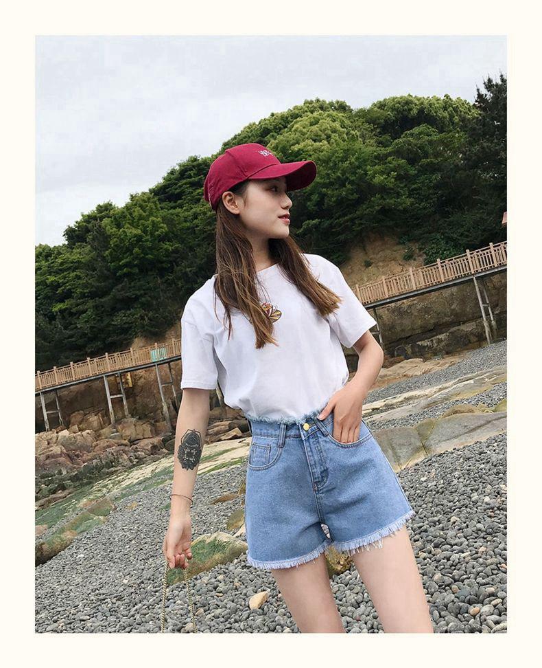 HyunA Style 2020 High Waist Denim Shorts: Women's Trendy Loose Wide-Leg Frayed Hot Pants