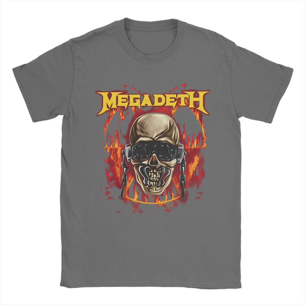 M-Megadethed Band  Men's T Shirt  Novelty Tees Short Sleeve Crewneck T-Shirt Pure Cotton Birthday Gift Tops