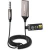 Bluetooth 6.0 Car Receiver with LDAC Support, 3.5mm Aux Adapter, Built-in Microphone, Hands-Free Calling