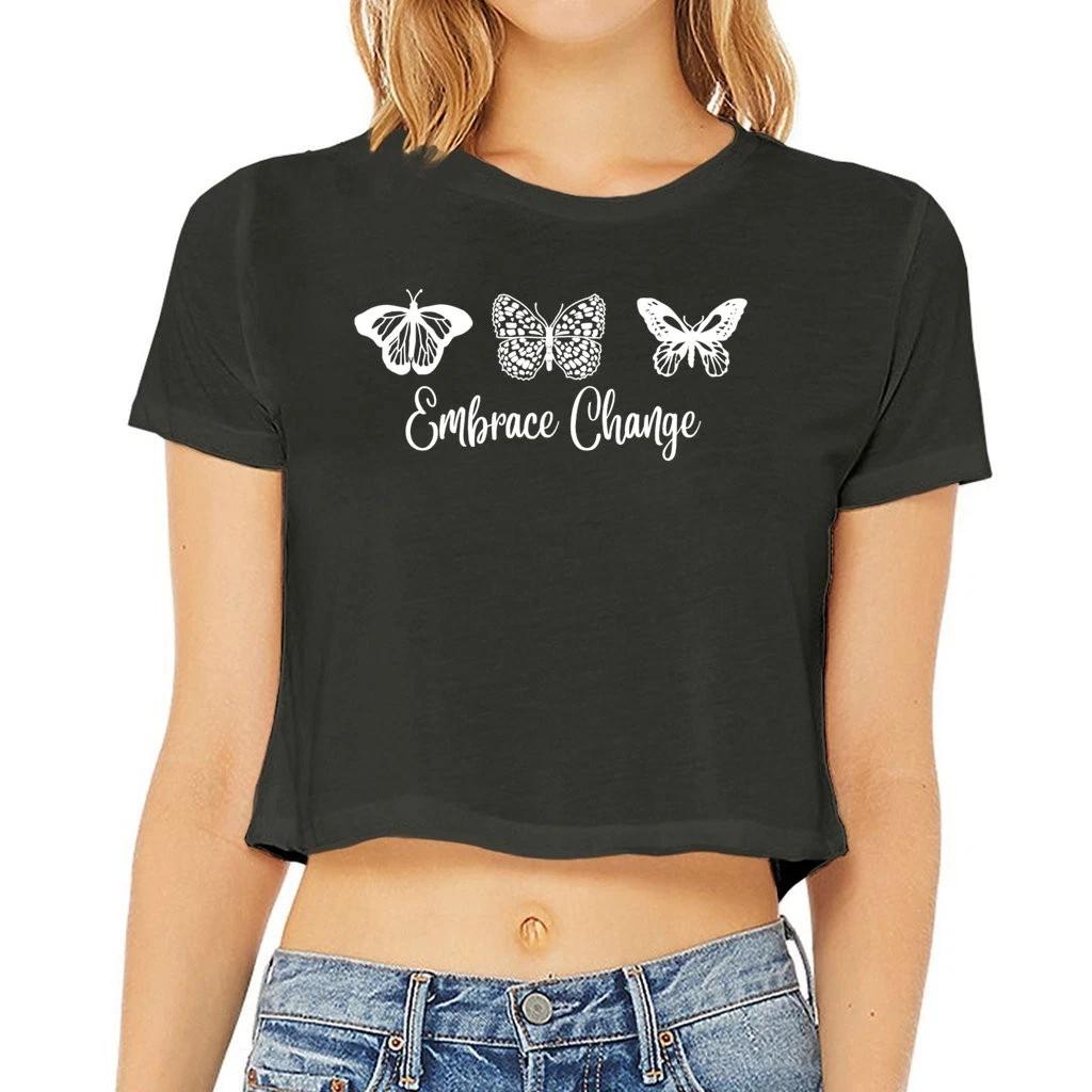 Embrace Change - Women’s Flowy Cropped Tee L