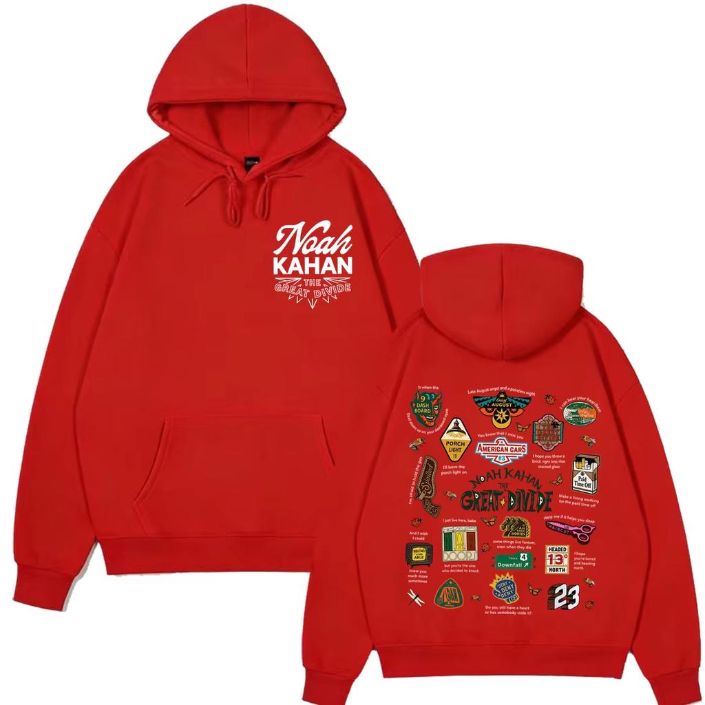 Noah Kahan The Great Divide Tour 2026 Felpa con Stampa Grafica Uomo Donna Felpa alla Moda Maniche Lunghe Felpa Morbida in Cotone