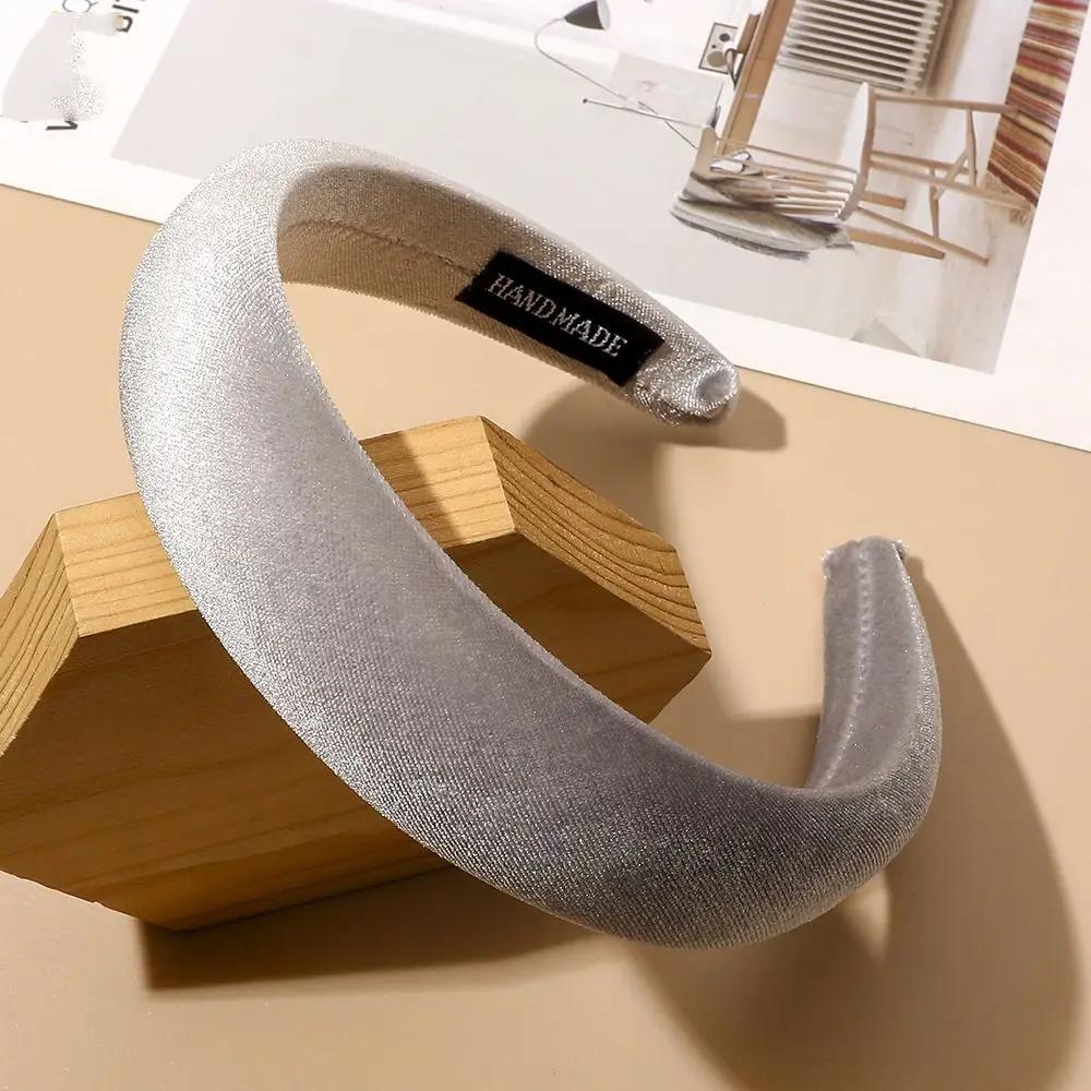 Women's Velvet Headband Padded Hairband Wide Sponge Hair Hoop Band Accessories