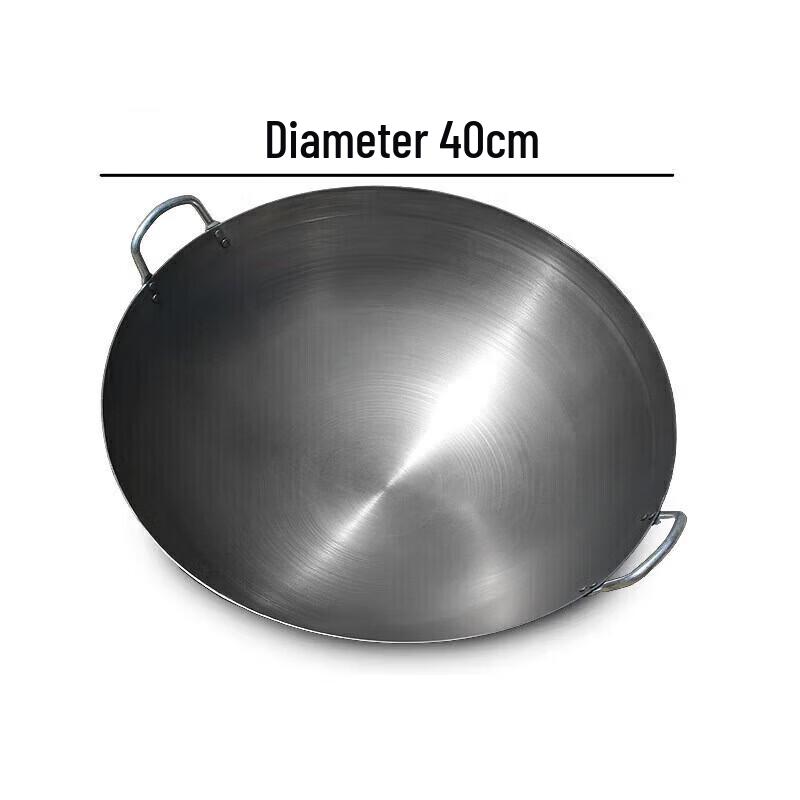 LL-CG40A 40cm Wrought Iron Double Handle Wok