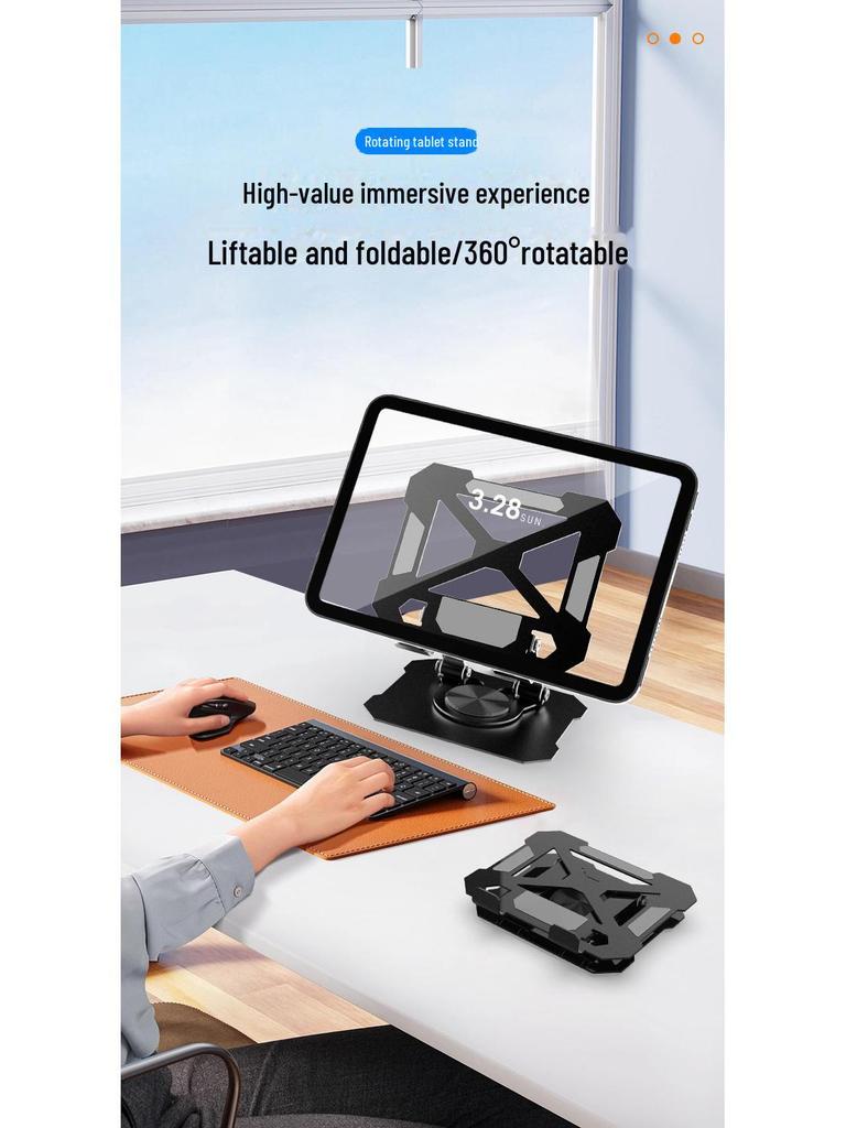 360° Rotating Aluminum Alloy Desktop Tablet Stand with Cooling Feature
