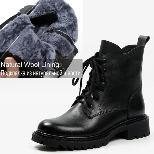 

Женские ботинки Mordoan, осенне-зимние ботильоны из натуральной коровьей кожи со шнуровкой и круглым носком на платформе, ботильоны, женские зимние ботинки 40