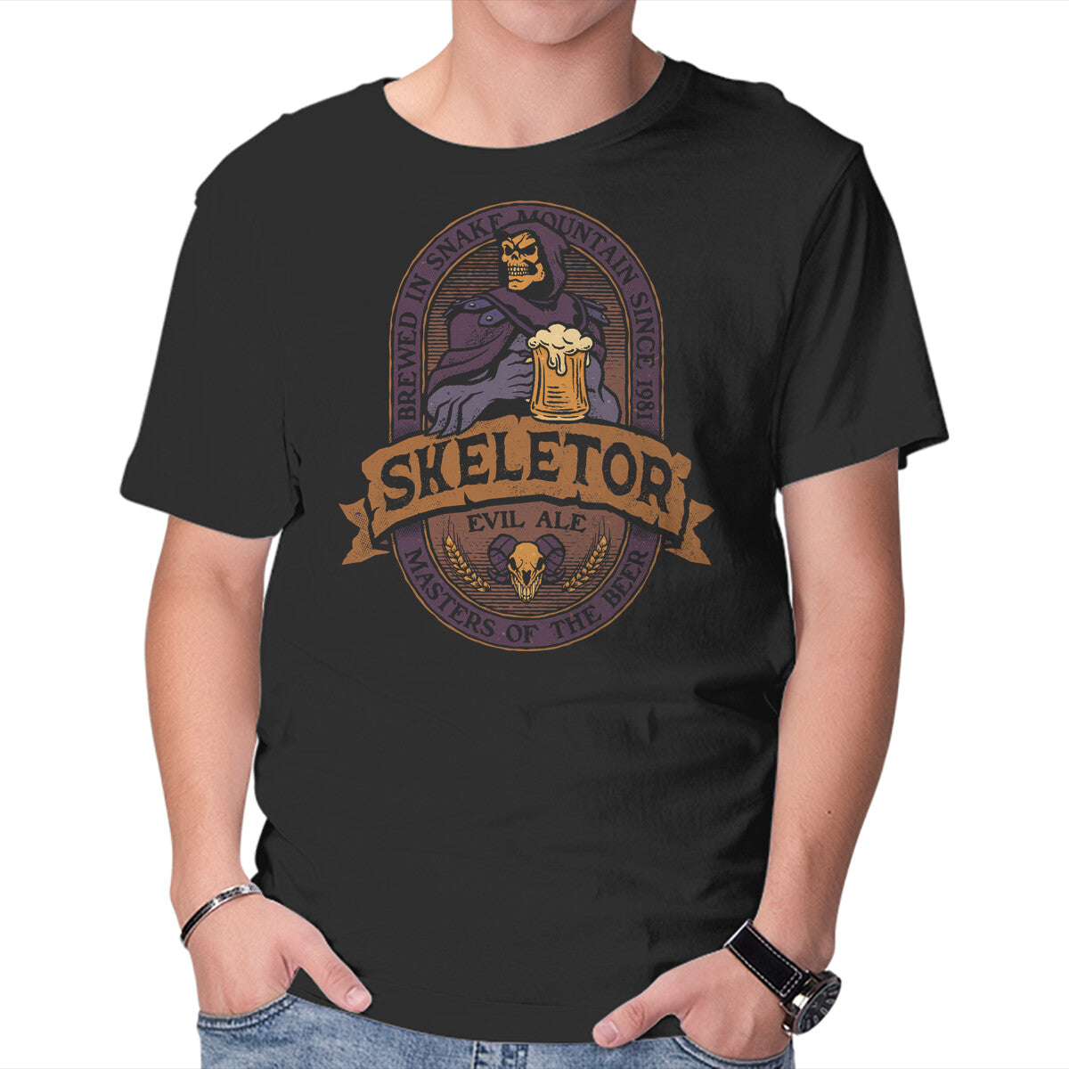 Unisex Crew Neck T-Shirt Evil Ale Graphic Short Sleeve Casual Tee XXL