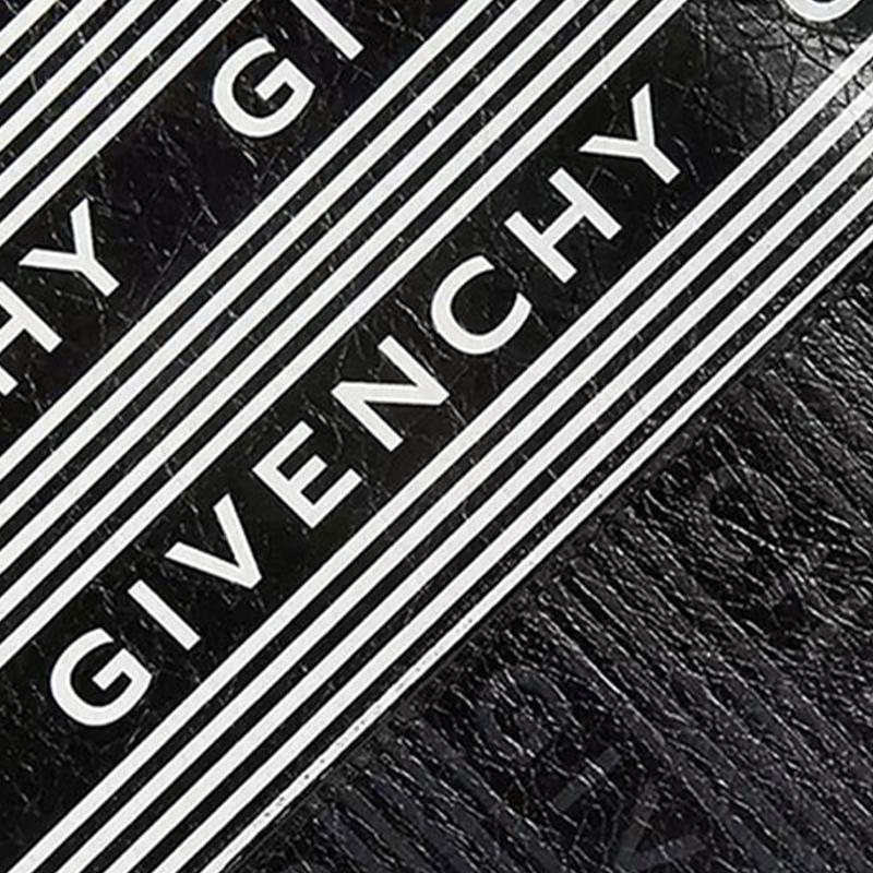 Givenchy Fashion Letter Print Zipper Leather Clutch Men clutch Black BB604GB0KT-001