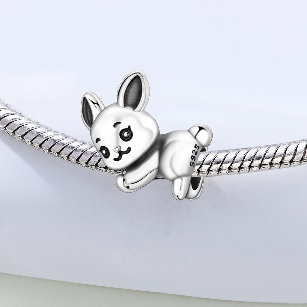 Orstarry 925 Silver Cute Rabbit Beads Charm Bracelet DIY Jewelry Trendy Gifts for Party