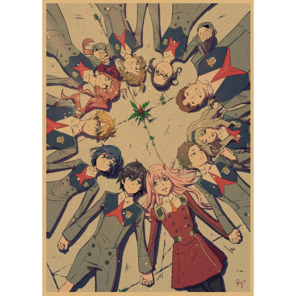 National Team DARLING In the FRANXX Retro Kraft Paper Anime Poster 261 for Wall Decoration