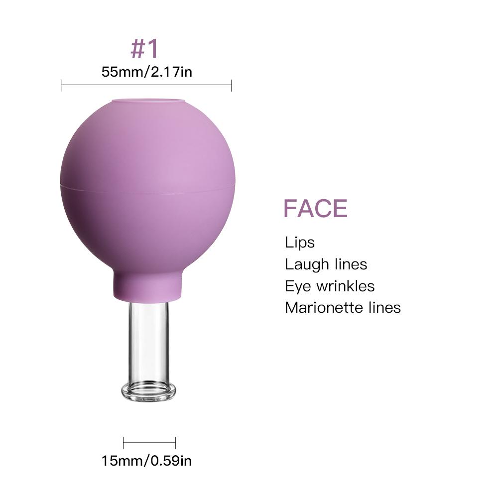 Rubber Massage Body Cups Glass Vacuum Cupping Anti Cellulite Suction Cup Massager for Face Facial Skin Lifting Tools