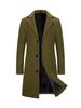 Frühling Herbst Neue Lange Baumwolle Mantel Neue Wollmischung Reine Farbe Casual Business Mode Herrenbekleidung Schlank Windjacke