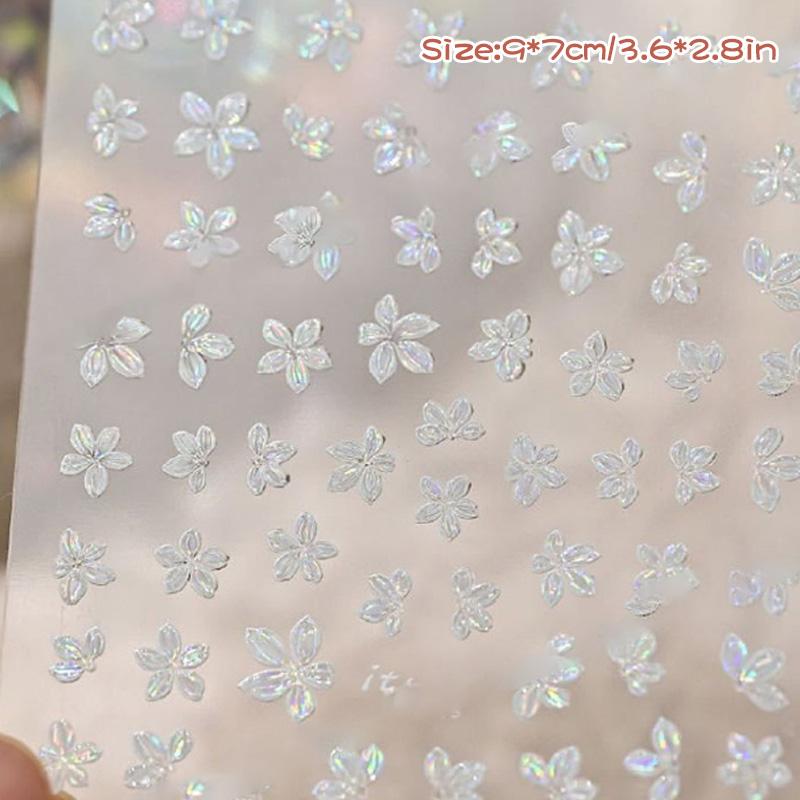 1 Stück Nagelsticker 5-Blüten-Blume Klein Frisch Mini Kleine Blume Farbe Nagelaufkleber DIY Nagelkunst Schmuck Maniküre-Werkzeuge