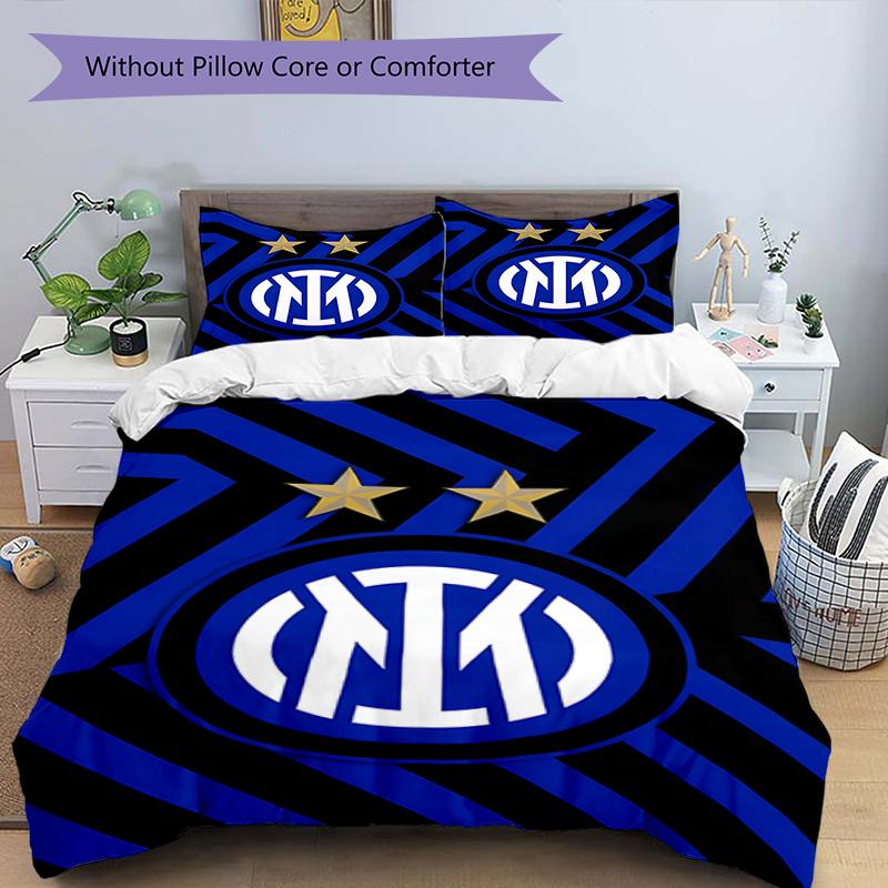 3pcs Football Team (8) Design Cover Set - HD Printed Bedding with 1 Cover and 2 Pillowcases - Perfect for Home and Dorm Decor