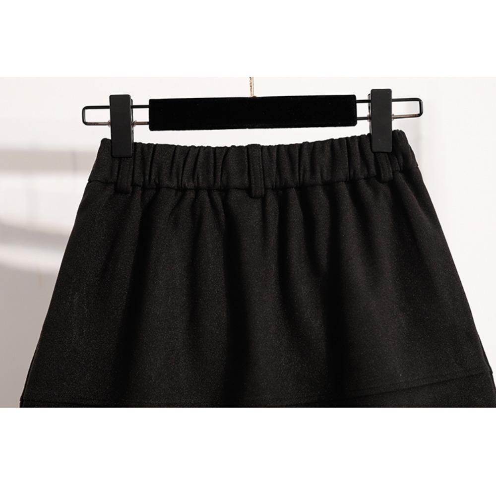 DIMANAF Plus Size New Skirts Women Short Loose Casual Elastic Waist Fashion Lady 2025 Winter Bottoms