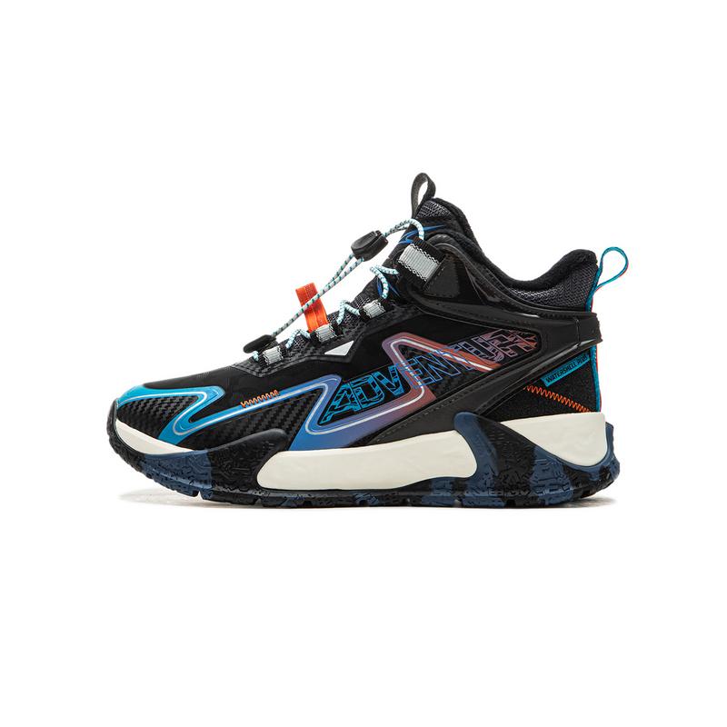 Li Ning Kids Fashion High-Top Casual Shoes Kids Sneakers Black YKEU012-21