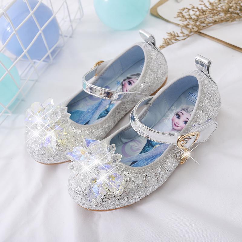 Elsa Princess Girls' Rhinestone Crystal Shoes – Summer/Fall Fashion, Soft Sole Flats