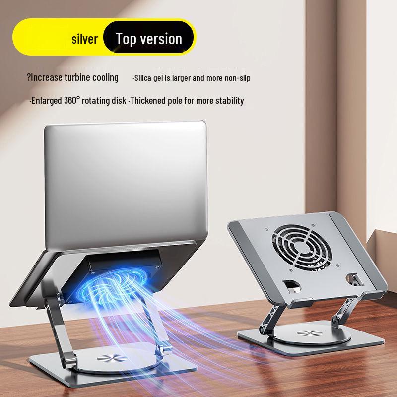 Universal Foldable Laptop Cooling Pad with Fan and Double-Layer Height-Adjustable Stand