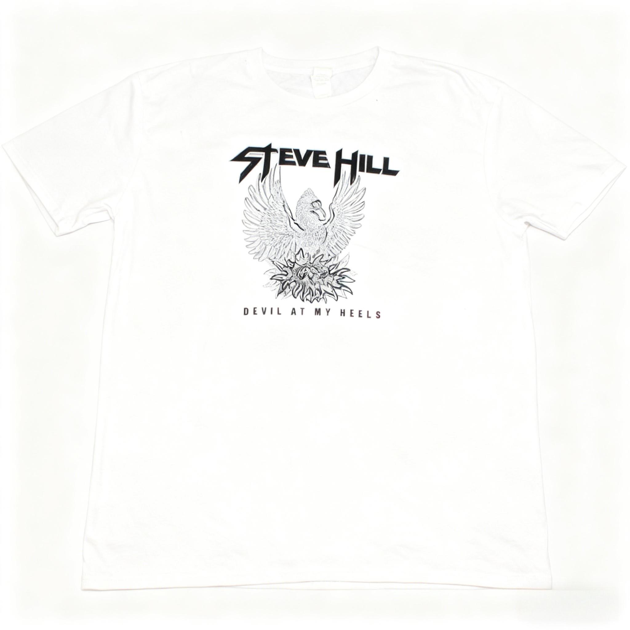 

Steve Hill Black Steve Hill T-Shirt with Eagle Graphic & Devil At My Heels Print Rock Music Unisex Fashion Casual Loose T-Shirt 4XL
