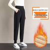 Damen Winter Fleece-gefütterte Lammwolle Jogginghose, Kleine Statur, Lässige Baumwoll-Sporthose